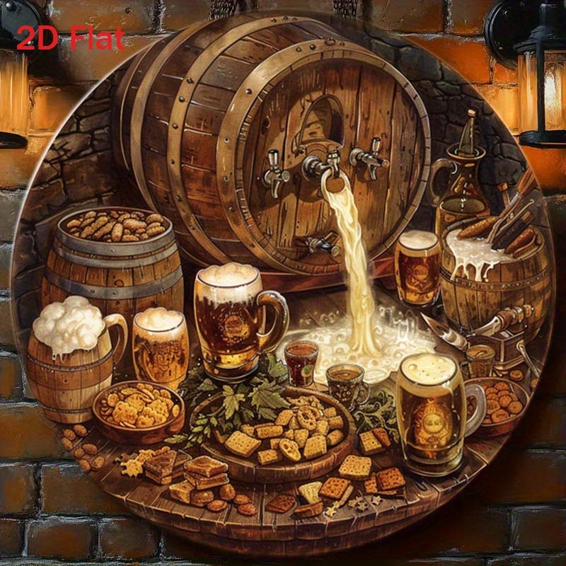 Home Bar Cafe - 1Pc Round 2D Flat Aluminum Sign