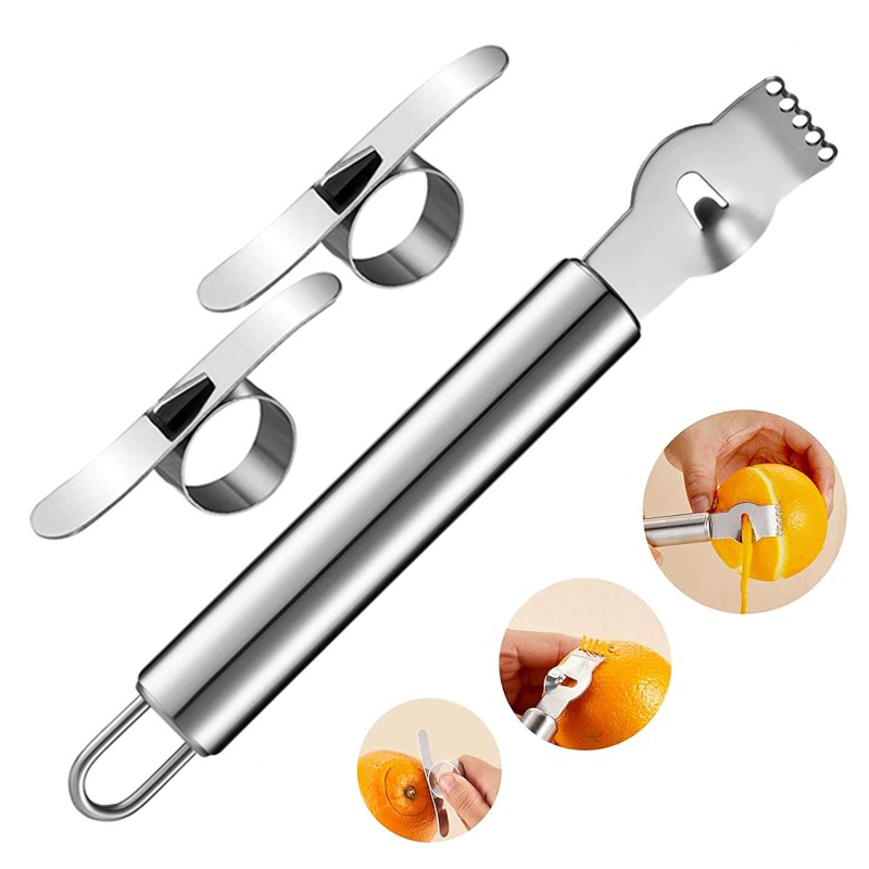 Peeler Channel Knife - 3Pcs Lemon Zester Grater Orange Peeler
