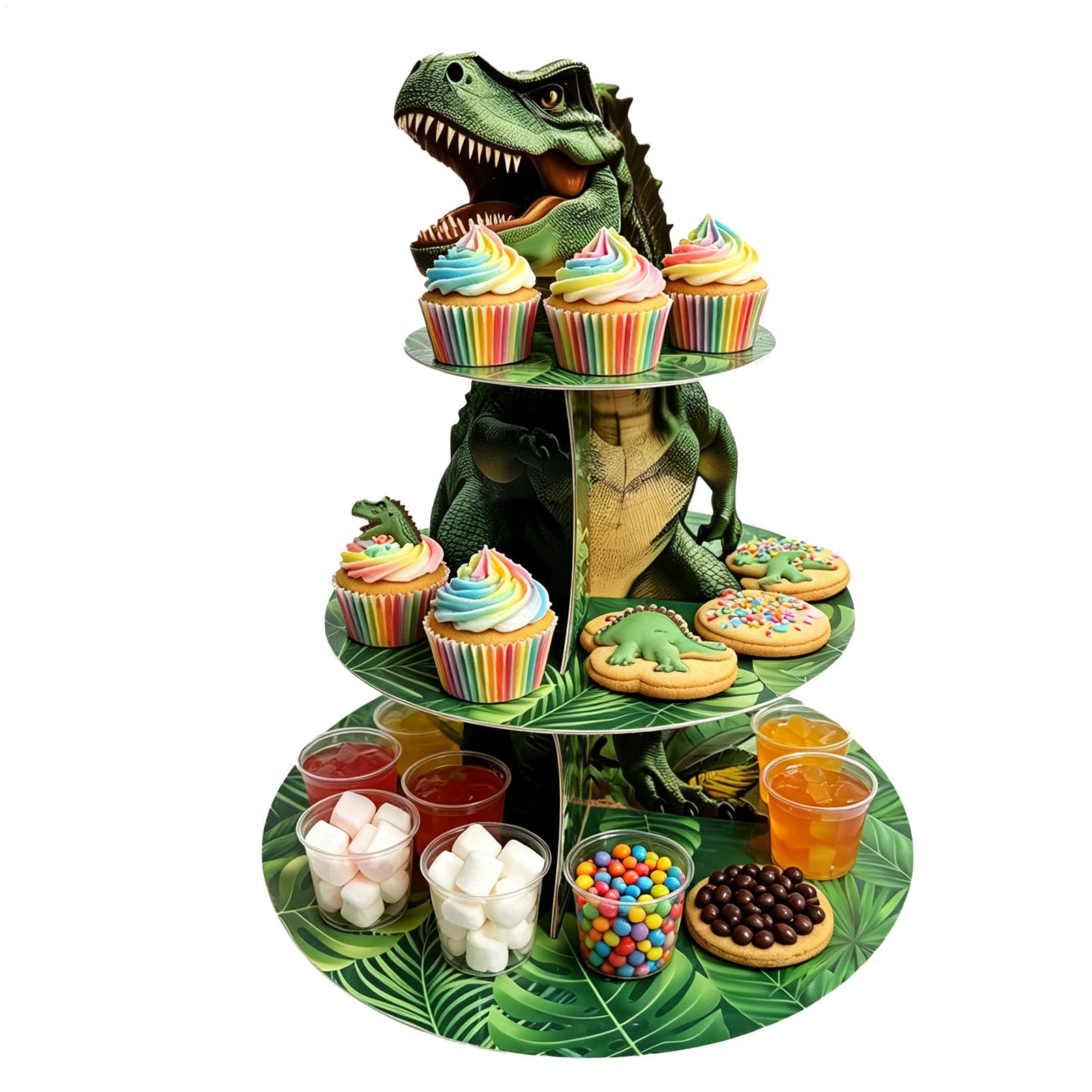 Cupcake Stand 3 Tiers Dinosaur - Home Bar Shelf ulasan dan harga
