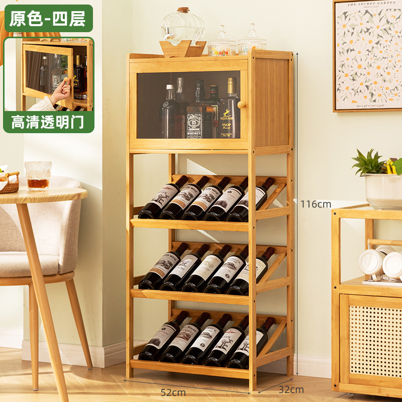 Solid Bamboo Wine Rack 3/4-Tie - Home Bar Shelf ulasan dan harga