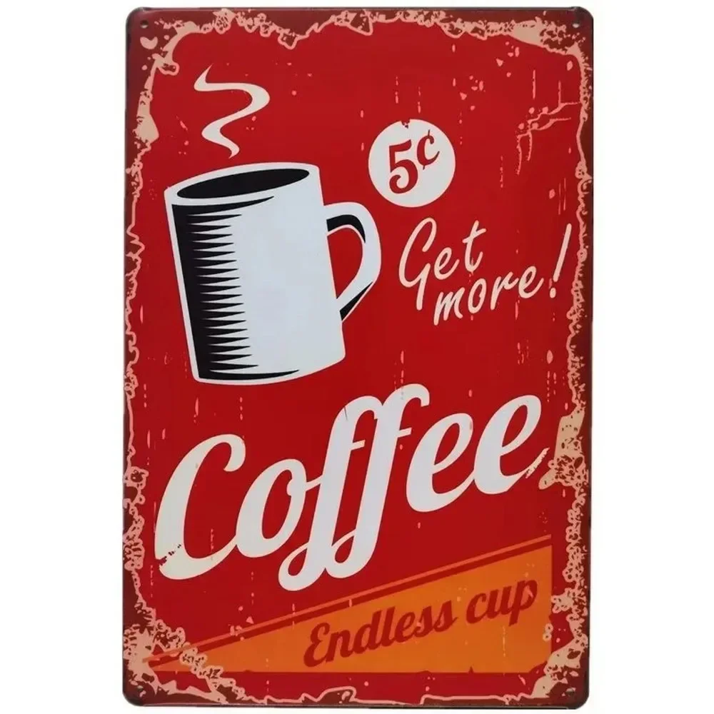 Plaque Metal Signs Drink Coffe - Home Bar Cafe ulasan dan harga