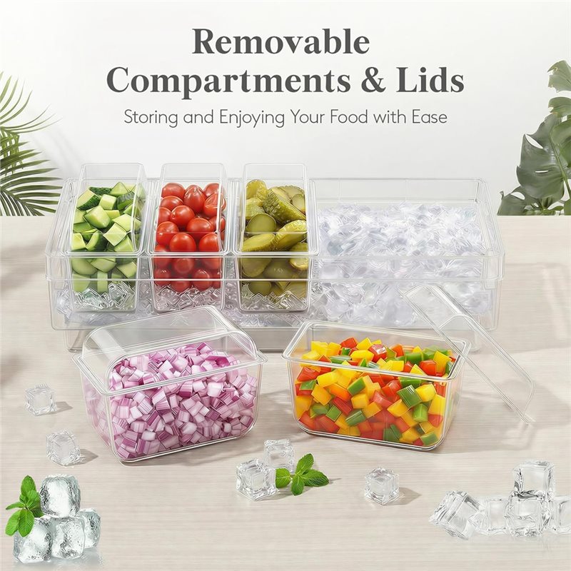 A25F-Chilled Condiment Contain - Garnish Tray Set ulasan dan harga