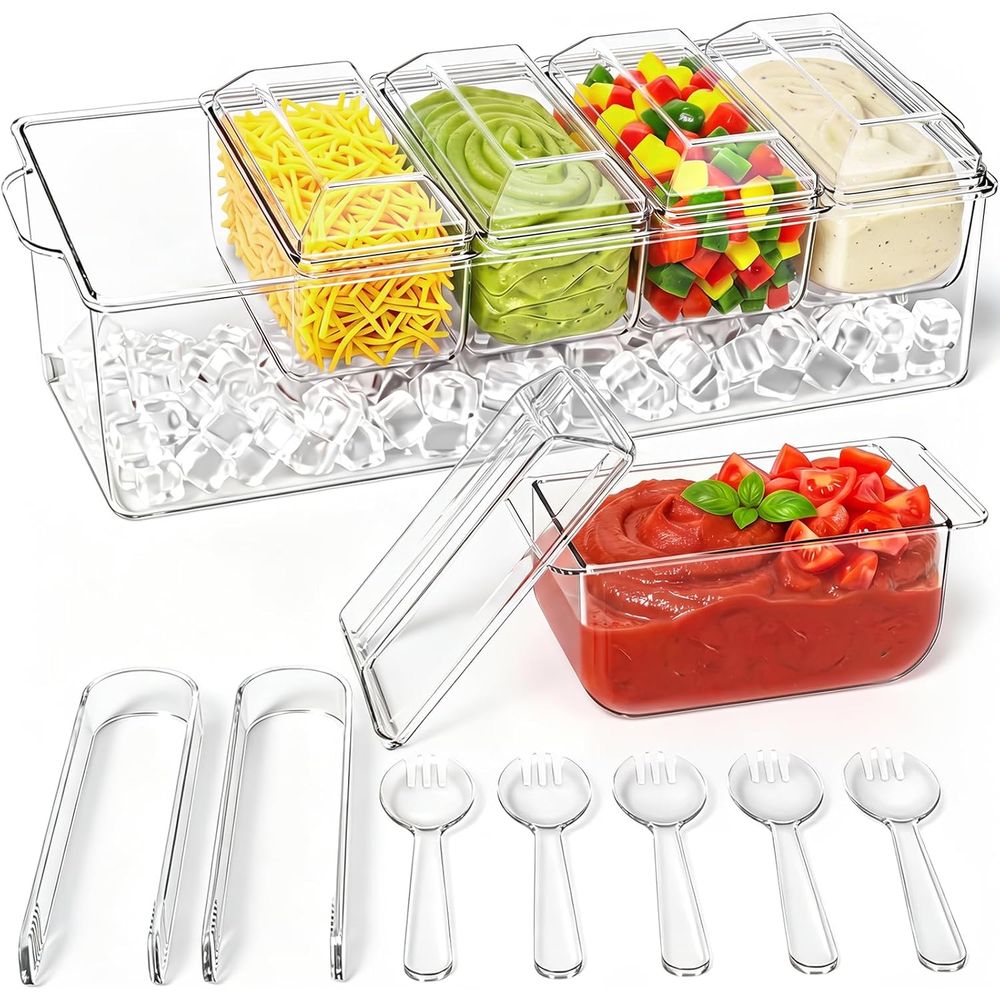 Condiment Tray, Chilled Server - Garnish Tray Set ulasan dan harga