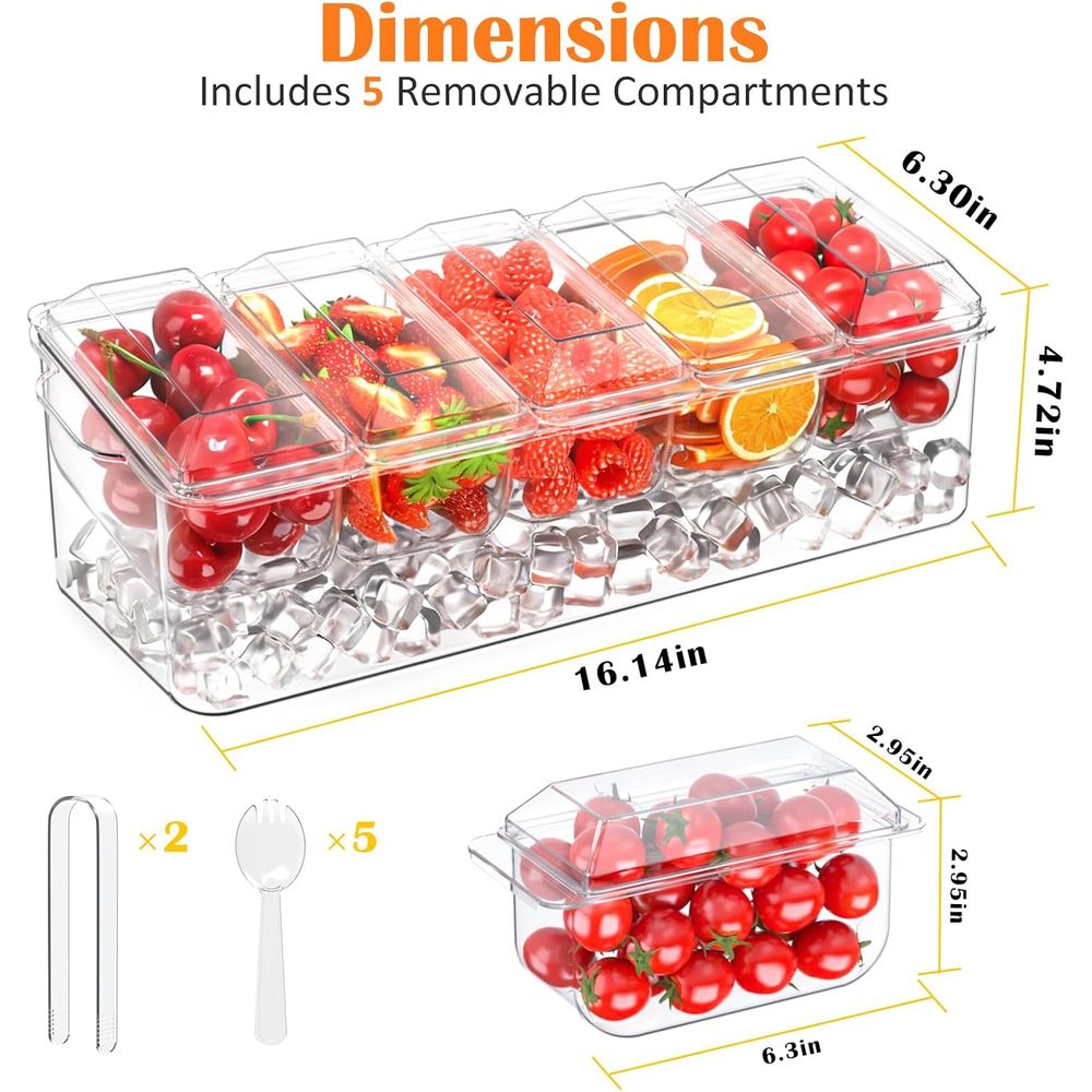 Condiment Tray, Chilled Server - Garnish Tray Set ulasan dan harga
