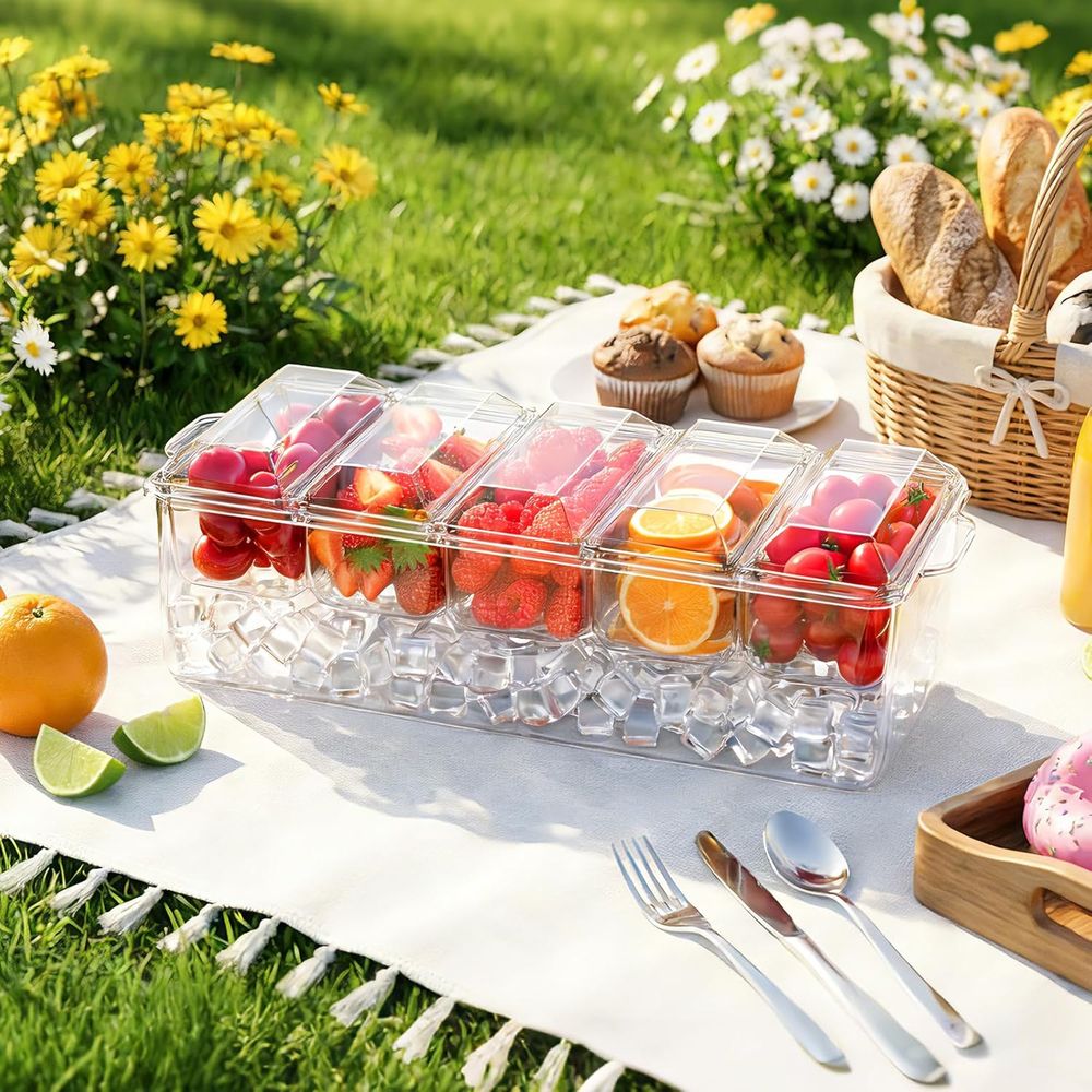 Condiment Tray, Chilled Server - Garnish Tray Set ulasan dan harga