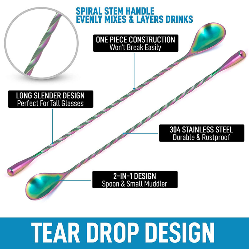 30cm/40cm/50cm Teardrop Cockta - Bar Spoon Twisted ulasan dan harga