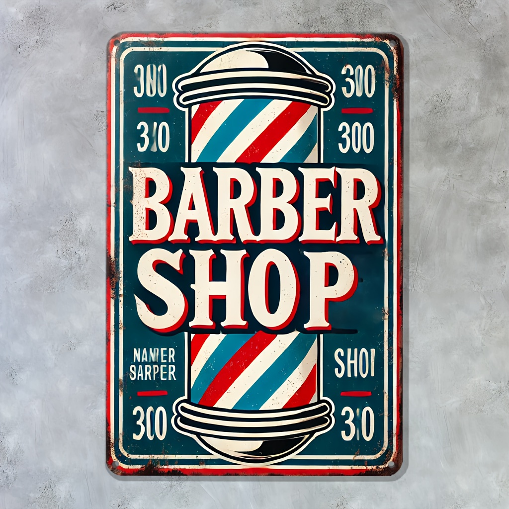 , Barbershop Sign Metal Wall A - Home Barbershop ulasan dan harga