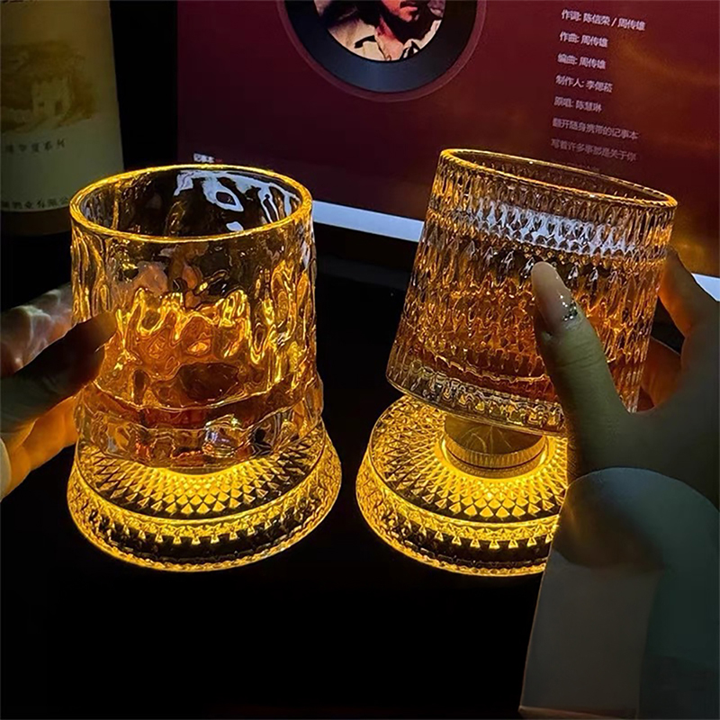 360° Rotating Whiskey Glass wi - Old Fashioned Glass ulasan dan harga