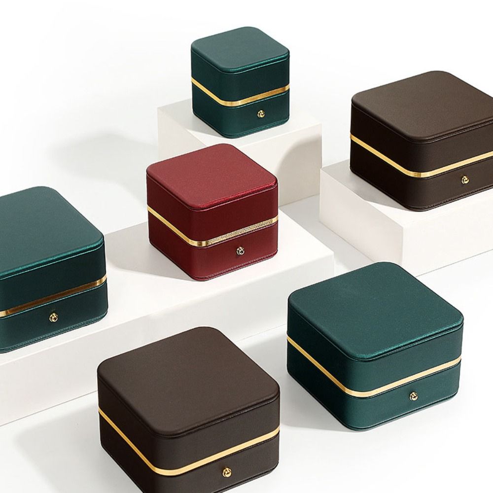 Fashion PU Leather Square Ring - Bar Cart Gold ulasan dan harga