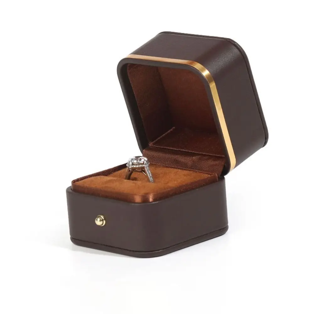 Fashion PU Leather Square Ring - Bar Cart Gold ulasan dan harga
