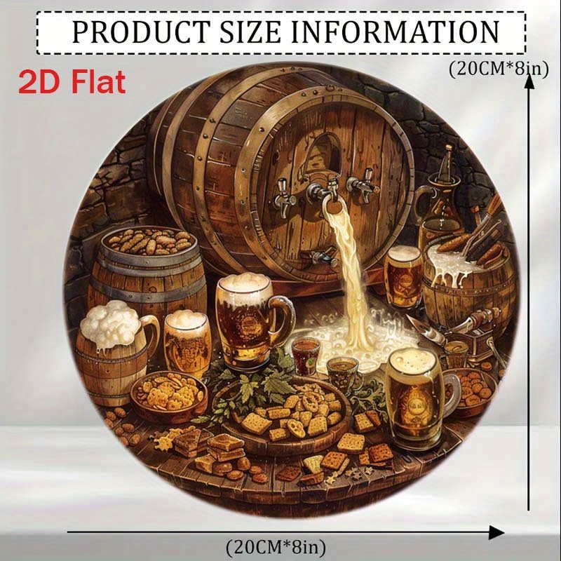 1Pc Round 2D Flat Aluminum Sig - Home Bar Cafe ulasan dan harga