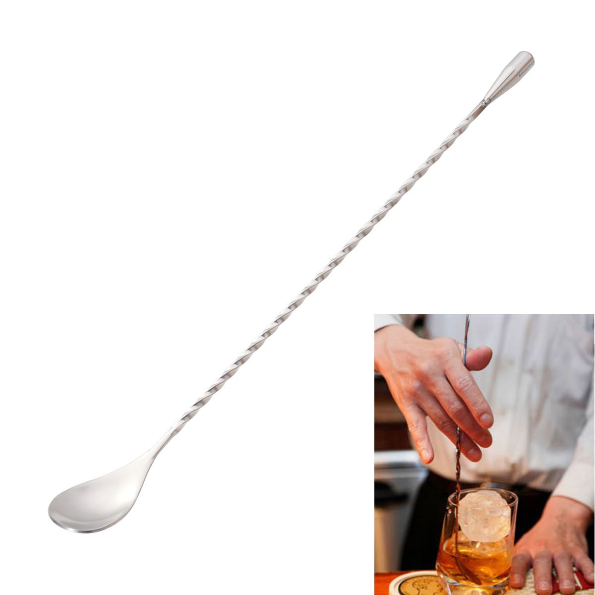 304 Stainless Steel Twisted Ba - Bar Spoon Twisted ulasan dan harga