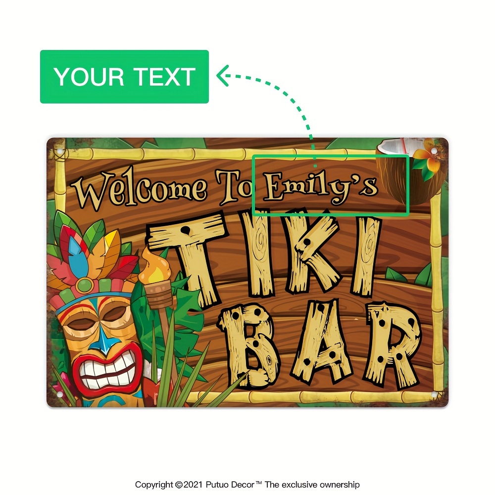 Custom  Decor Tiki Bar Sign, P - Home Bar And Restaurant ulasan dan harga