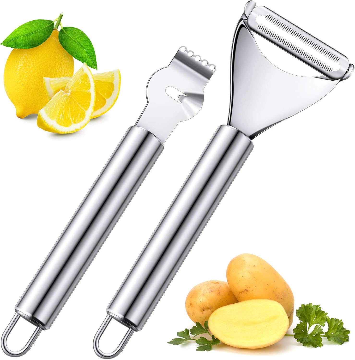 2 Pieces Stainless Steel Lemon - Peeler Channel Knife ulasan dan harga