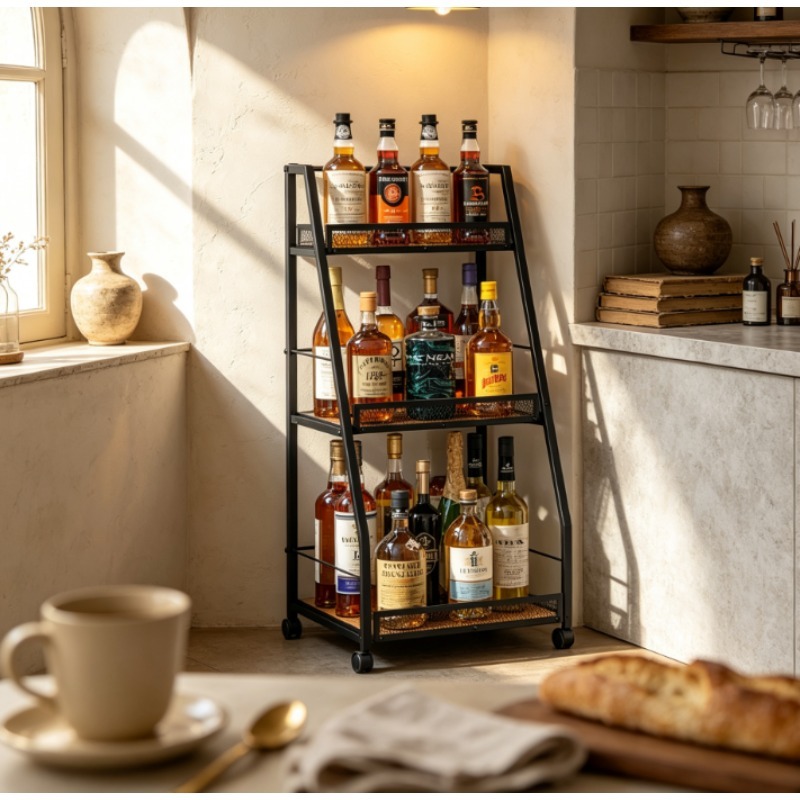 3-Tier Ladder Wine Rack Freest - Home Bar Shelf ulasan dan harga