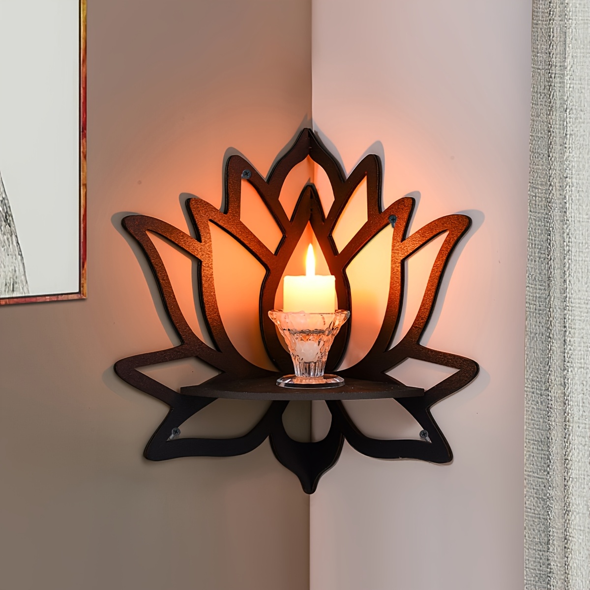 Lotus Corner Floating Shelf, H - Home Bar Shelf ulasan dan harga