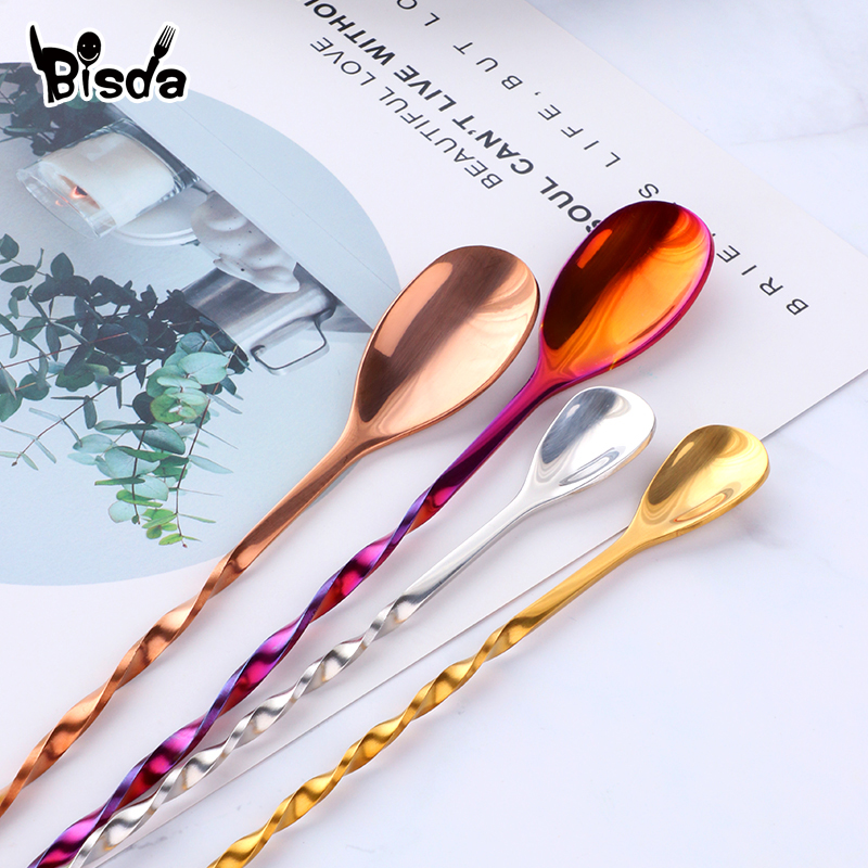Cocktail Bar Spoons with Fork, - Bar Spoon Twisted ulasan dan harga