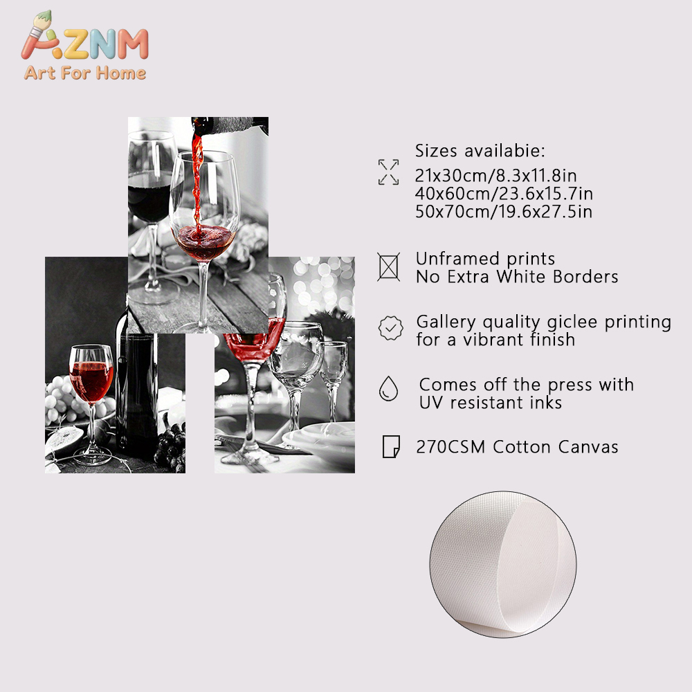 3PCS Red Wine Glass Black Whit - Home Bar Set ulasan dan harga