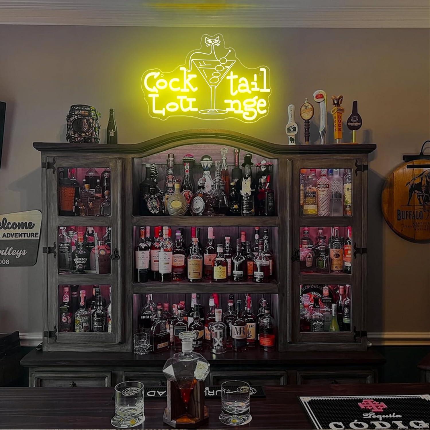 Cocktail Lounge Neon Sign Dimm - Home Bar Cafe ulasan dan harga